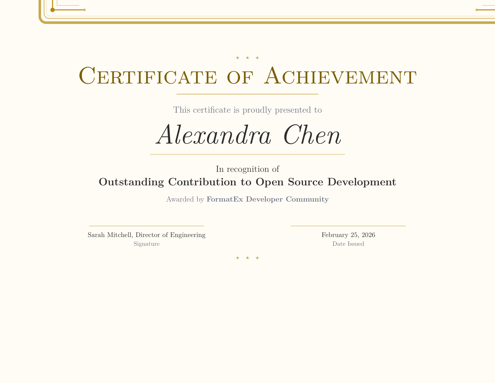 Award Certificate
